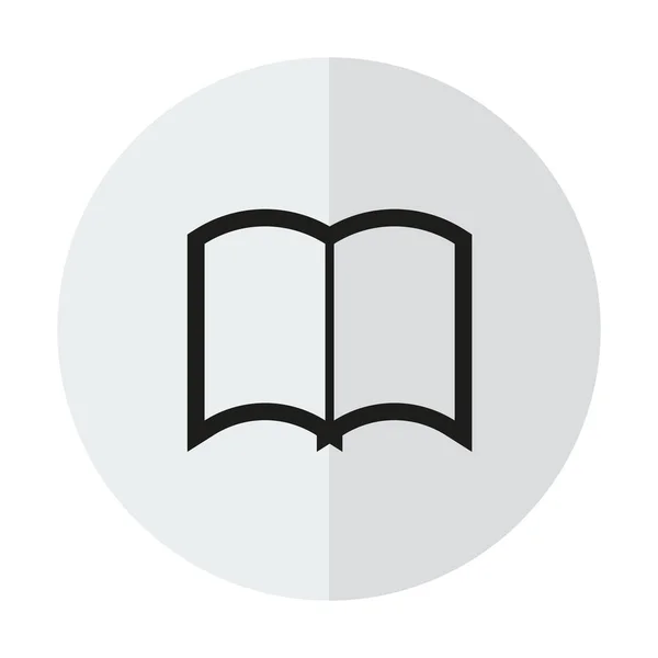 Vector Ikonok Nyitott Könyv Függőleges Árnyékolt Háttér — Stock Vector