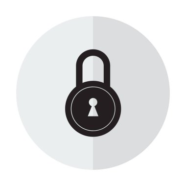 Kilit simge vektör dikey bir gölge bir zemin üzerine