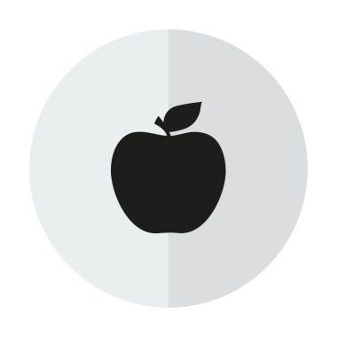 Vektör elma simgesi dikey bir gölge bir zemin üzerine