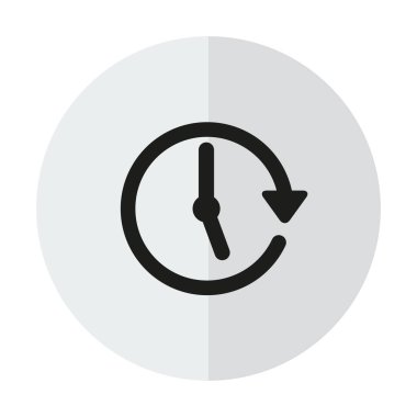 Vektör saat simgesi dikey bir gölge bir zemin üzerine