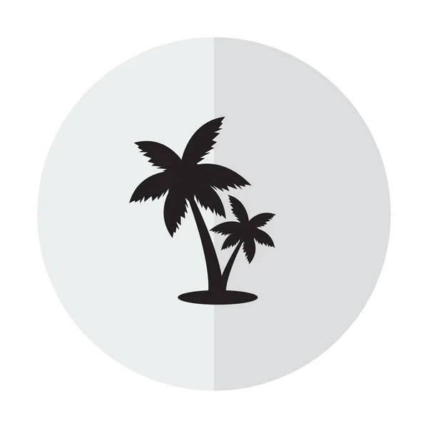 Vektör Simge Palmiye Ağacı Dikey Bir Gölge Bir Zemin Üzerine — Stok Vektör
