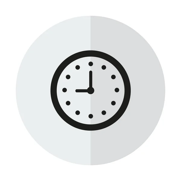 Ícone Relógio Vetorial Fundo Com Uma Sombra Vertical —  Vetores de Stock