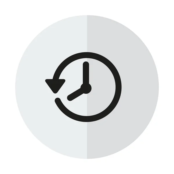 Ícone Relógio Vetorial Fundo Com Uma Sombra Vertical —  Vetores de Stock