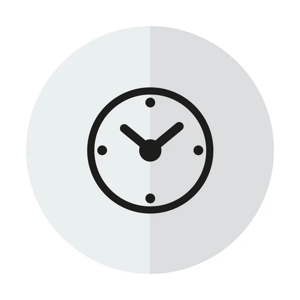Icône Horloge Vectorielle Sur Fond Avec Une Ombre Verticale — Image vectorielle