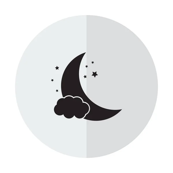 Icono Vectorial Luna Sobre Fondo Con Una Sombra Vertical — Vector de stock