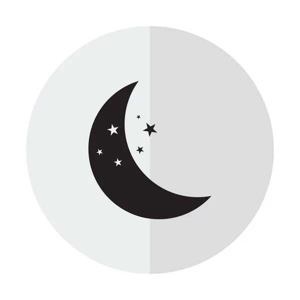 Vector Icon Moon Background Vertical Shadow — Stock Vector