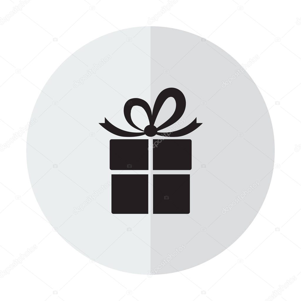 Vector gift icon on a background with a vertical shadow