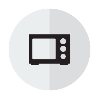 Mikrodalga simgesi beyaz arka plan üzerinde. Mutfak Ekipmanları.
