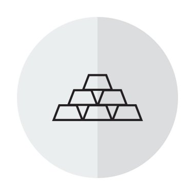 Dikey bir gölge bir zemin üzerine altın barlar simgesi