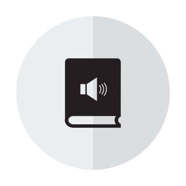 Radyo sinyalleriyle iletilen kitap basit simgesi beyaz arka plan üzerinde. Vektör çizim dikey bir gölge bir zemin üzerine