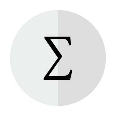 Saydam bir arka plan üzerinde vektör sigma işareti