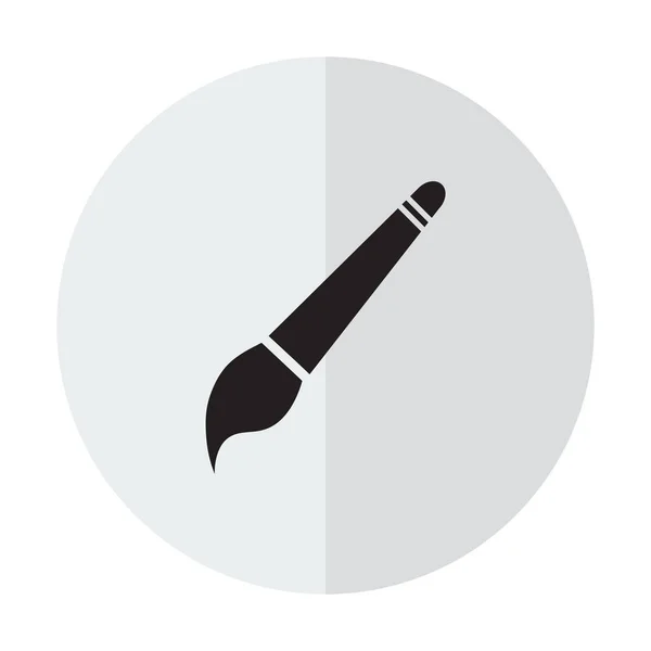 Brush Icon Vector Uno Sfondo Con Ombra Verticale — Vettoriale Stock