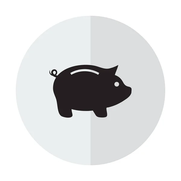 Piggy Bank Eenvoudige Vectorillustratie Platte Werk Stijl Een Achtergrond Met — Stockvector