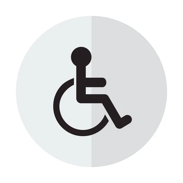 Disabled Handicap Icon Background Vertical Shadow — Stock Vector