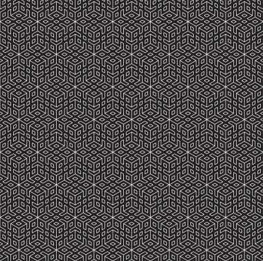 Sorunsuz siyah - beyaz geometrik desen vektör çizim
