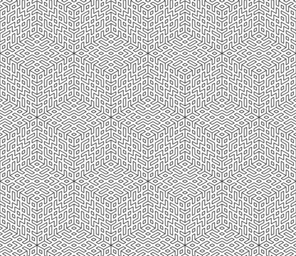 无缝黑白几何图案矢量图示 — 图库矢量图片