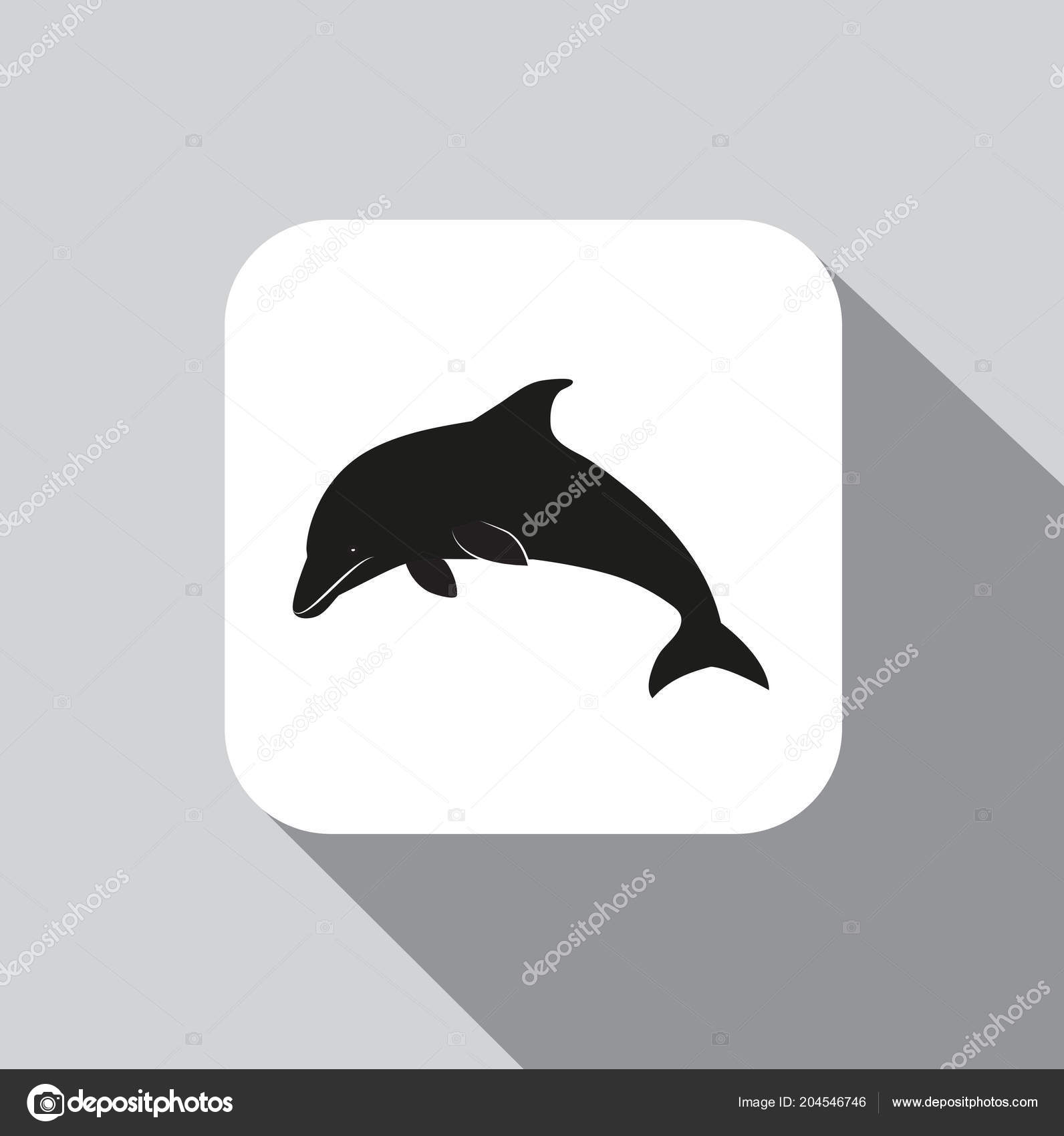 影付きの背景にベクトル アイコン イルカ ストックベクター C Pvl0707
