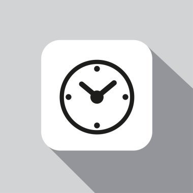 Vektör saat simgesi bir gölge bir zemin üzerine