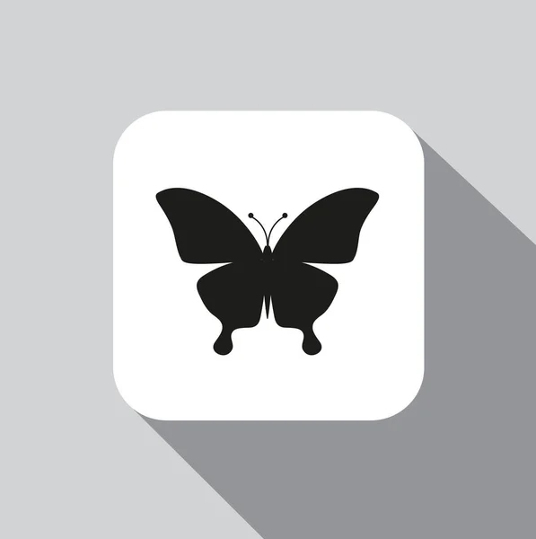 Vector Icono Mariposa Sobre Fondo Con Una Sombra — Vector de stock