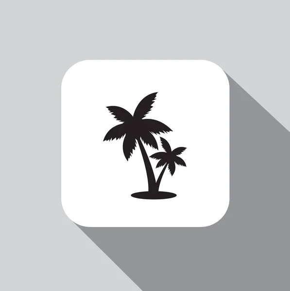 Vector Icon Palm Tree Background Shadow — Stock Vector