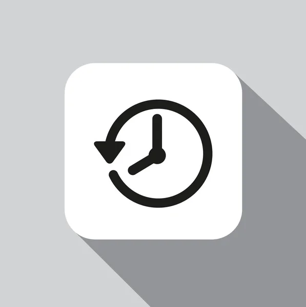 Icono Del Reloj Vectorial Fondo Con Una Sombra — Vector de stock