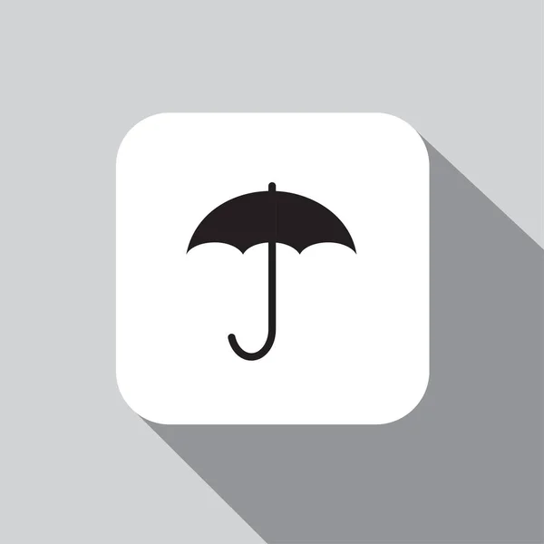 Paraguas Del Icono Del Vector Sobre Fondo Con Una Sombra — Vector de stock
