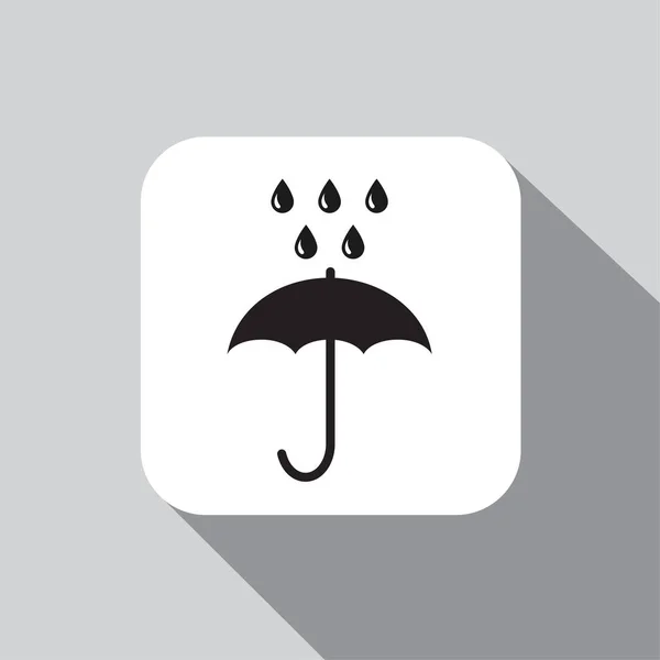 Paraguas Del Icono Del Vector Sobre Fondo Con Una Sombra — Vector de stock