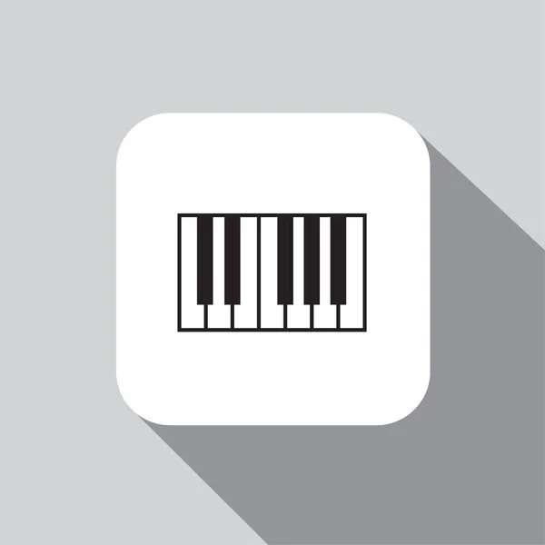 Vektor Zongora Ikon Háttér Árnyék — Stock Vector