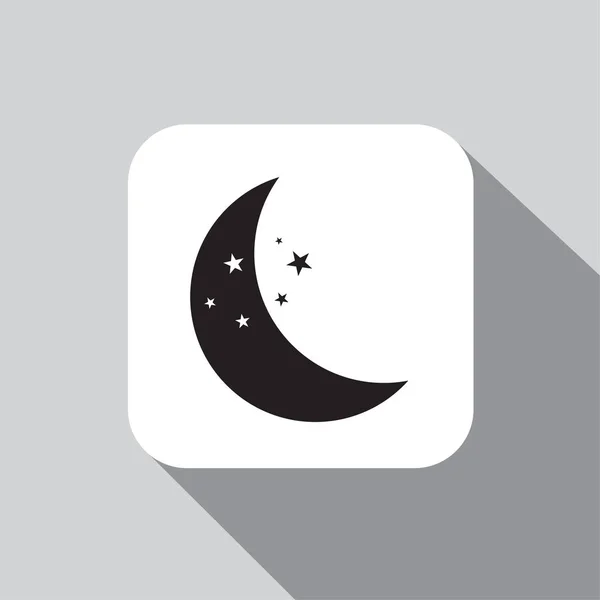 Icono Vectorial Luna Sobre Fondo Con Una Sombra — Vector de stock