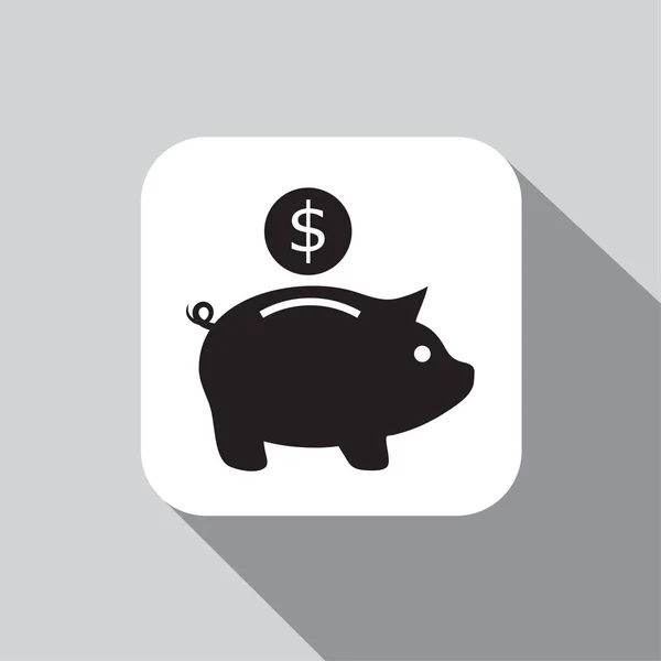 Piggy Bank Enkel Vektor Illustration Platt Linjestil — Stock vektor