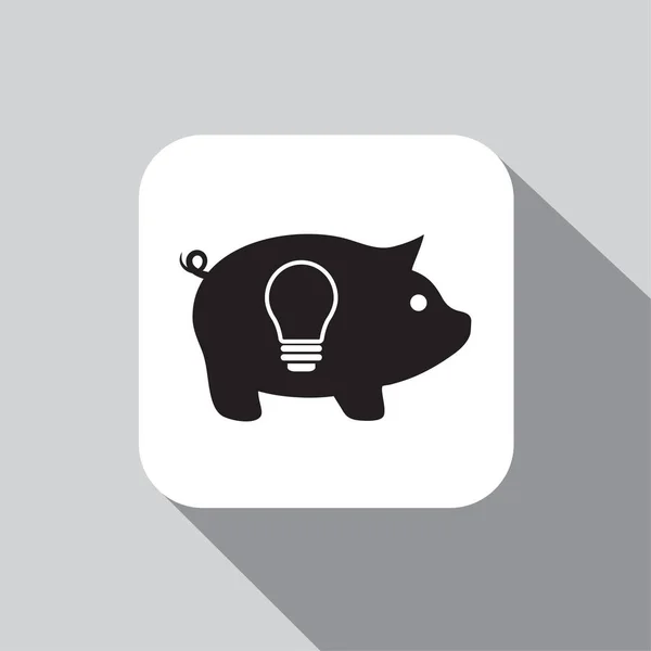 Piggy Bank Enkel Vektor Illustration Platt Linjestil — Stock vektor