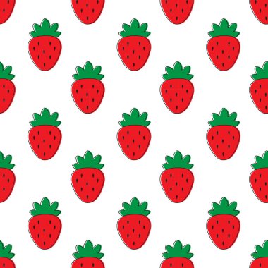 Çilek vektör eps tasarım çizim ile Seamless modeli