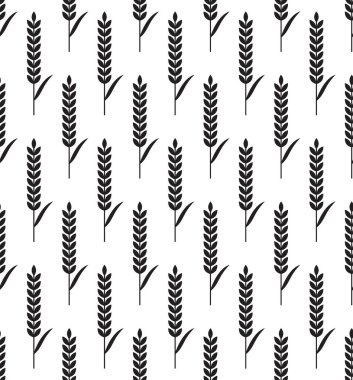 Sorunsuz vektör buğday kulakları desen. Kahverengi zemin