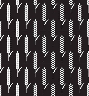 Sorunsuz vektör buğday kulakları desen. Kahverengi zemin