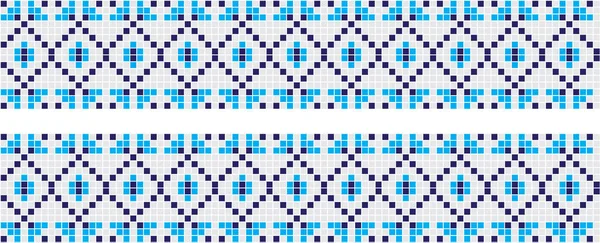 Goed geborduurd als handgemaakte cross-stitch etnische Oekraïne patroon. Handdoek met ornament, genaamd rushnyk in vector — Stockvector