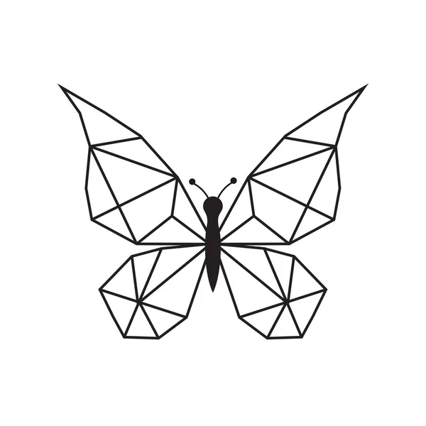 Low Poly Logo Ícono Symbol Triángulo Butterfly Geometric Polygonal Eps — Archivo Imágenes Vectoriales