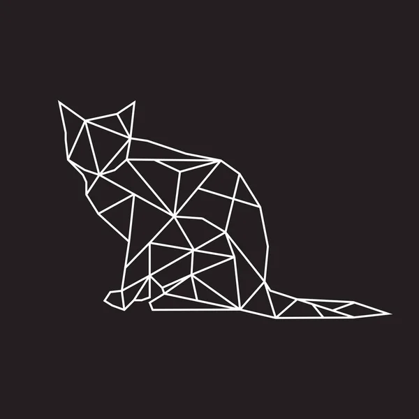Low Poly Logo Icon Cat Pet Pet Triangle Mods Polygonal — стоковый вектор