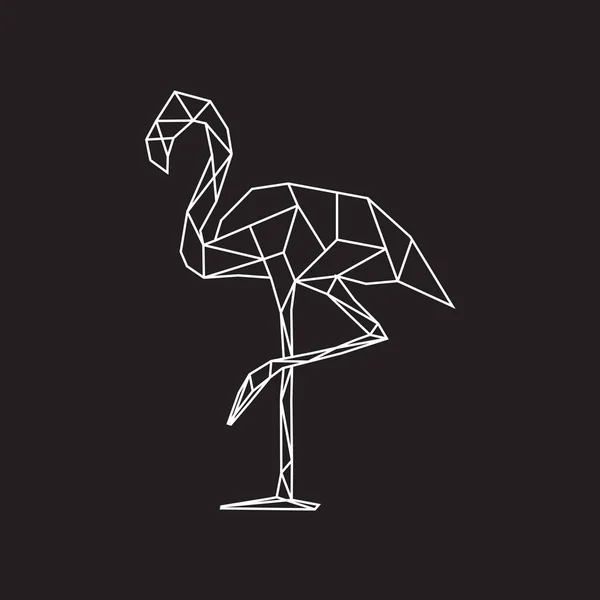 Векторні Ілюстрації Полігональний Абстрактний Лінійний Фламінго Геометричний Тропічний Птах Епс — стоковий вектор