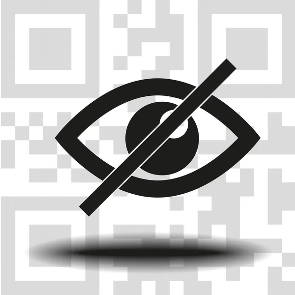 Vetor Ícone Olho Proibido Fundo Código —  Vetores de Stock