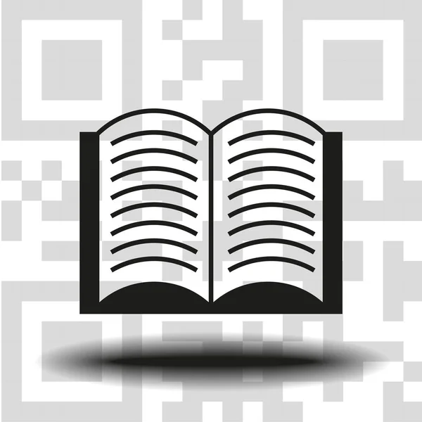 Vector Ikonok Nyitott Könyv Háttérben Kód — Stock Vector