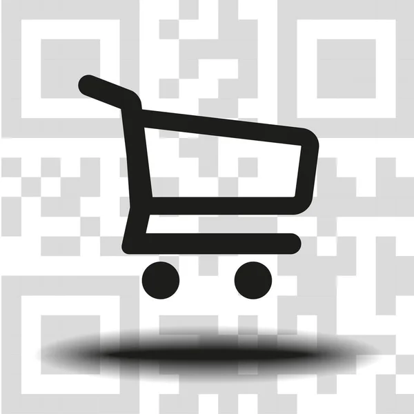 Vector Icon Shopping Cart Background Code — Stock Vector