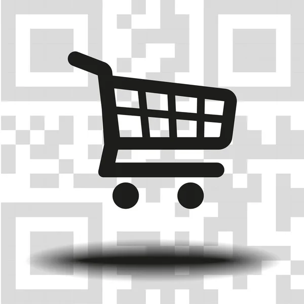 Vector Icon Shopping Cart Background Code — Stock Vector