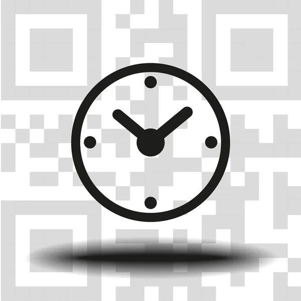 Vector Icono Del Reloj Código Fondo — Archivo Imágenes Vectoriales