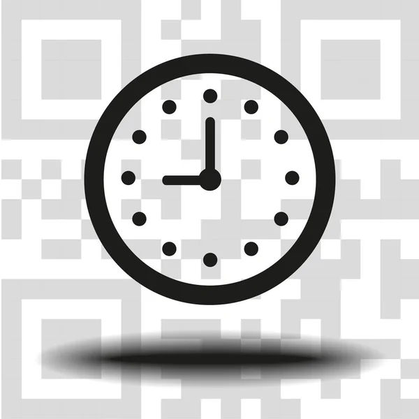 Horloge Vectorielle Icône Arrière Plan Code — Image vectorielle