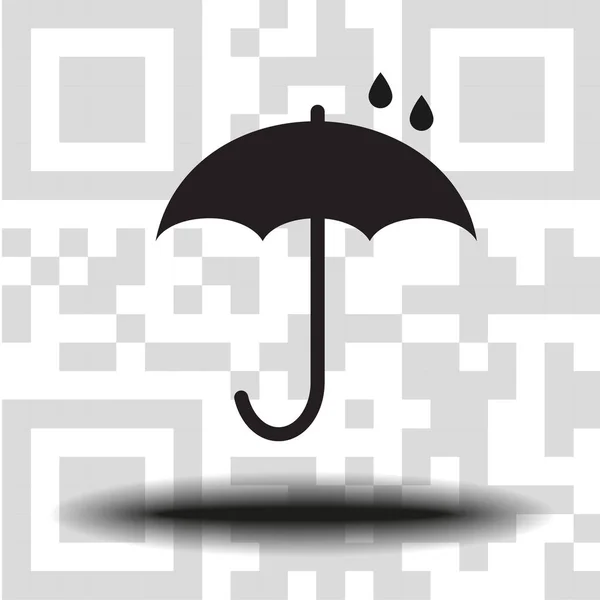 Vector Icono Paraguas Código Fondo — Vector de stock