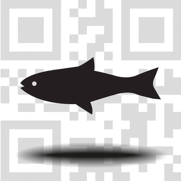 Icona Vettoriale Pesce Sfondo Codice — Vettoriale Stock