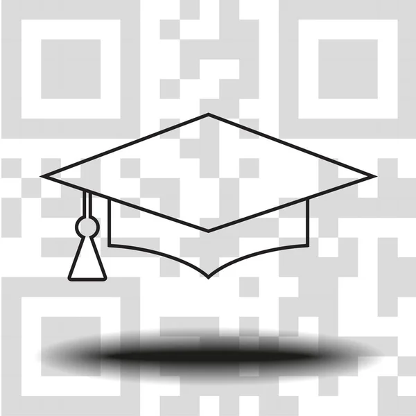 Vector Icon Graduation Cap Background Code — Stock Vector