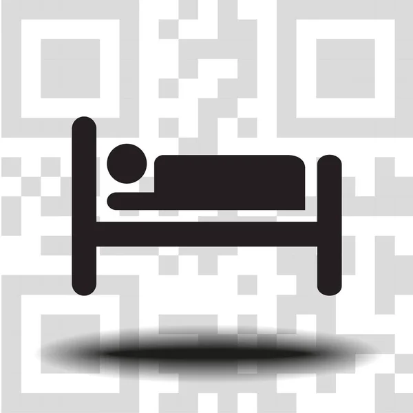 Vector icono silueta de la persona en la cama — Vector de stock