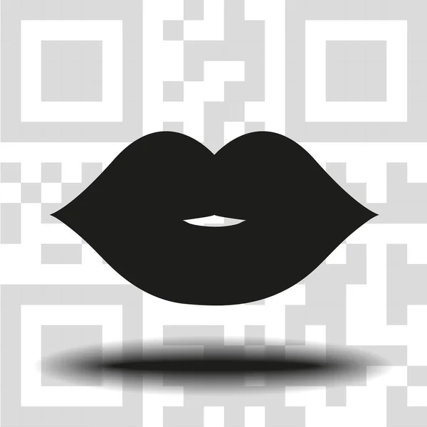 Vector Icono Los Labios Código Fondo — Archivo Imágenes Vectoriales