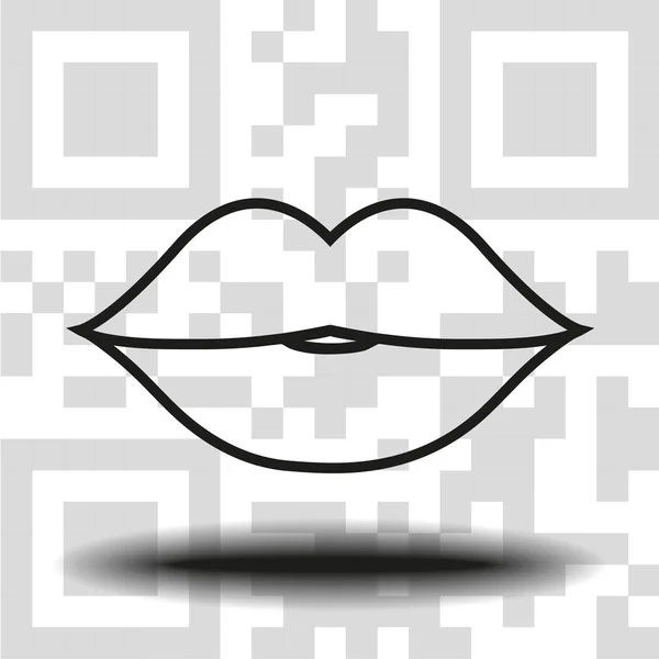 Vector Icono Los Labios Código Fondo — Archivo Imágenes Vectoriales